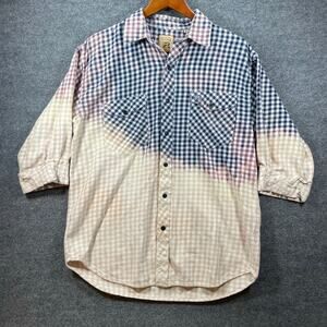 Resistol Double R Button Up Western Shirt Men's Large Blue To Yellow Embroidered